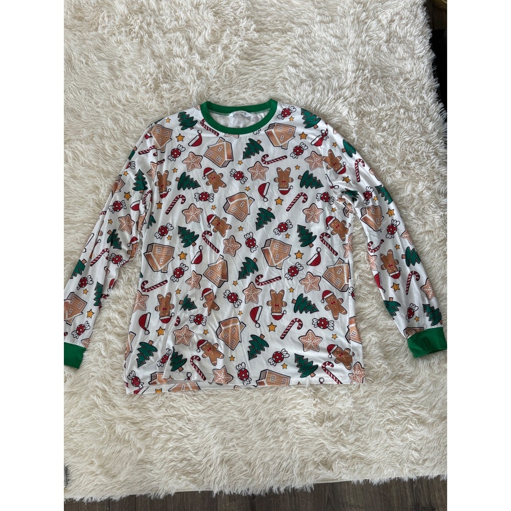 PatPat Mens‎ XL Christmas Gingerbread House Tree Long Sleeve T-Shirt